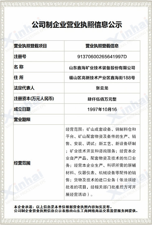 鑫海营业执照信息